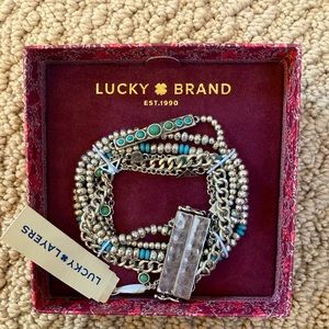 Lucky Brand Silver & Turquoise Bracelet with clasp